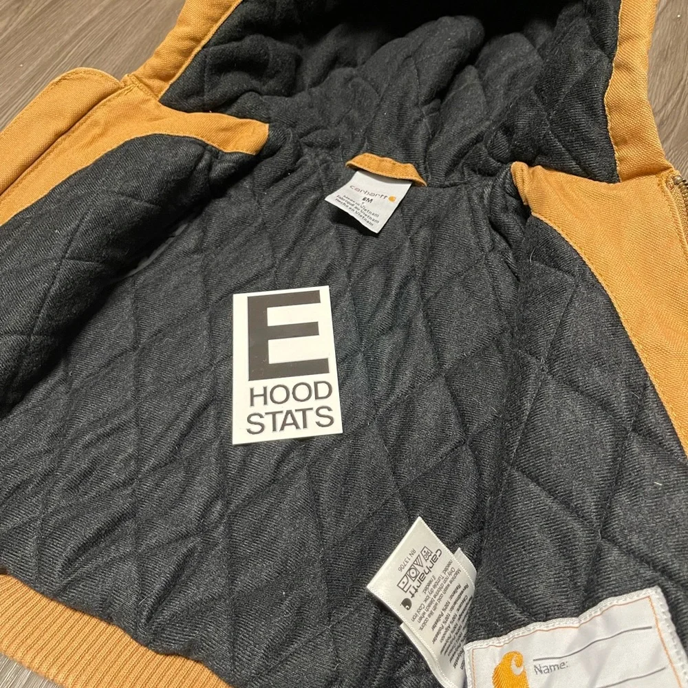 Carhartt Tan Zip Up Infant Size 6M Hooded Jacket